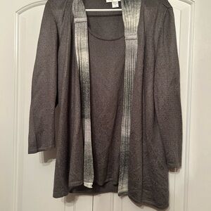 Christopher & Banks Gray Open Cardigan